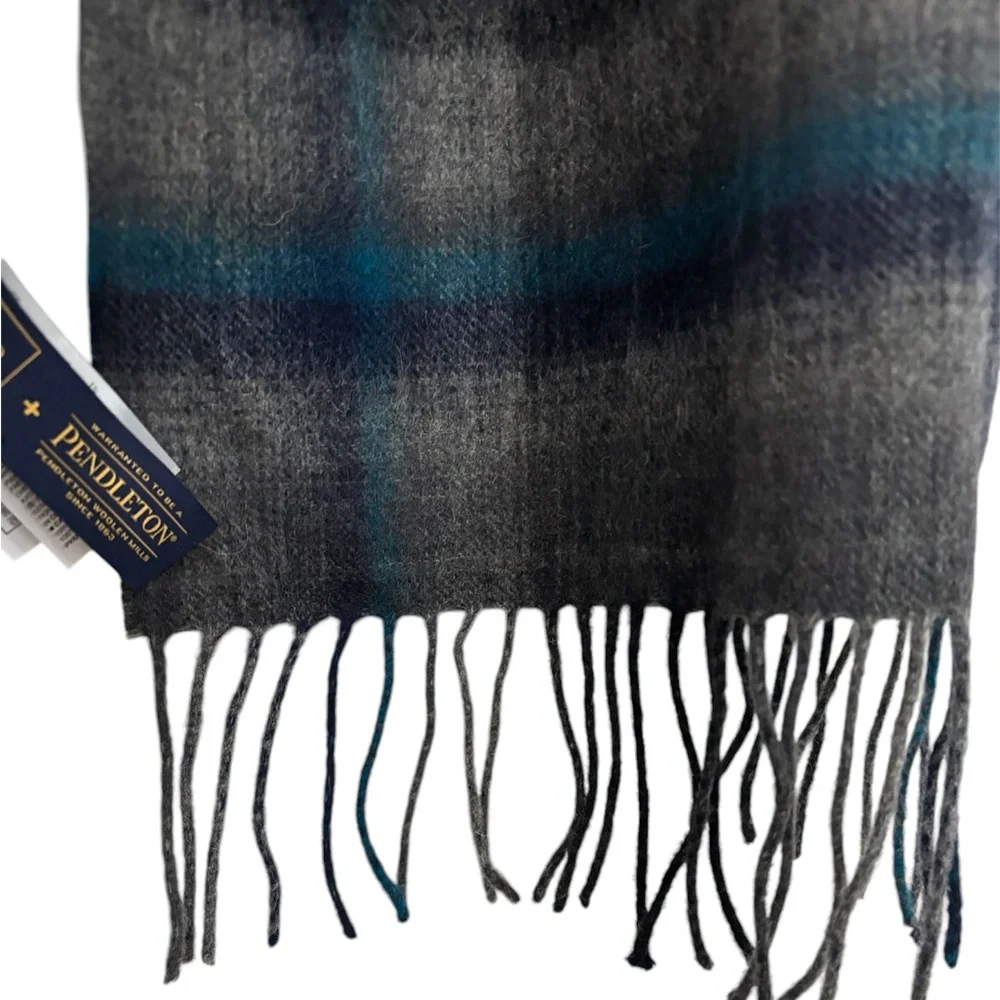 Gap + Pendleton 100% Wool Scarf Unisex Gray and Blue
